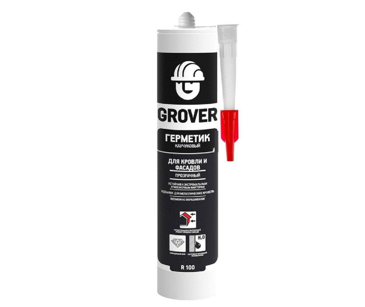 

Герметик каучуковый для кровли и фасадов GROVER R100 прозрачный, 300 мл / Польша