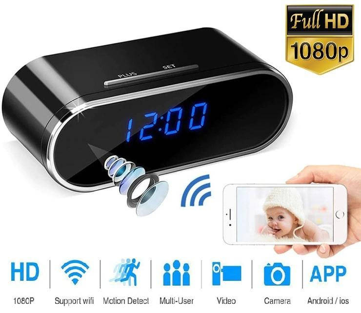 

Часы камера OLM IP-88 с датчиком движения ночной съемкой аккумулятором cкрытая IP-камера WiFi