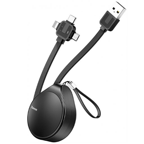 

Кабель 3в1 для зарядки MicroUSB/Lightning/Type-C Baseus Waterdrop 3-in-1 scaling 1.5M Черный CAMLT-EP01