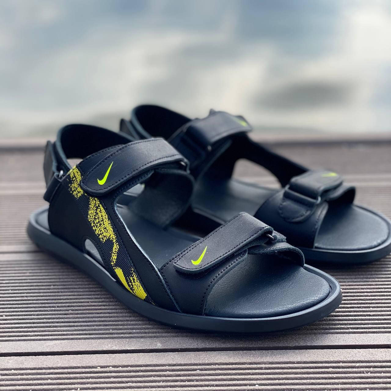 

Сандали кожаные мужские Nike Yellow, Черный