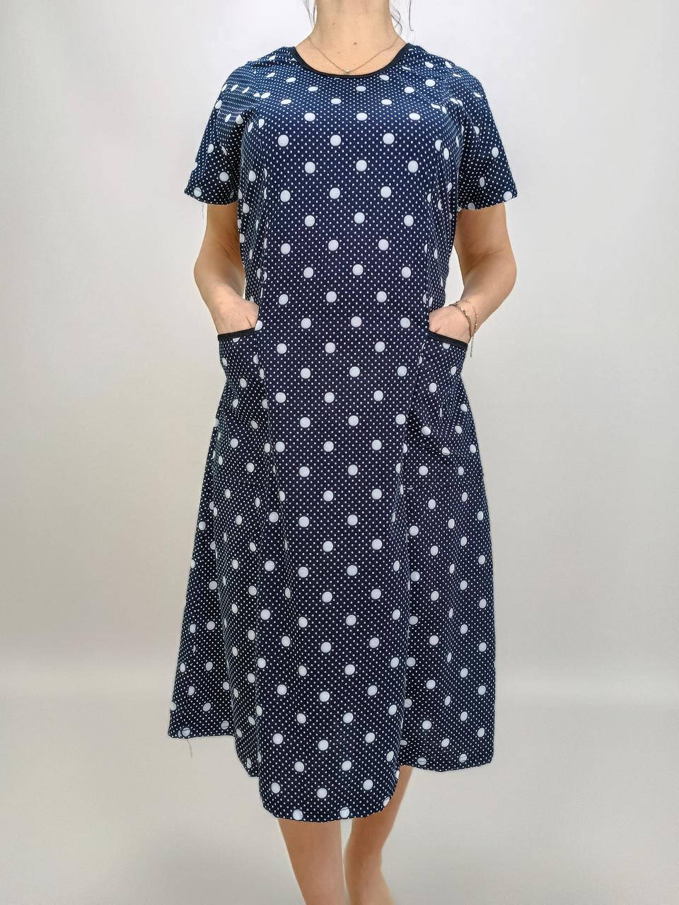 

Платье Primavera в горошек с карманами 56 Черный 67557291-4