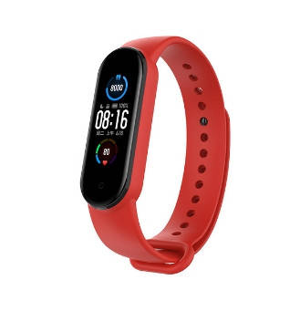 

Цветной фитнес браслет Xiaomi Mi Band 5 в черной коробке Красный