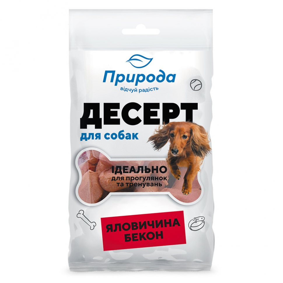 

Печенье для собак Природа Десерт говядина бекон 100 г