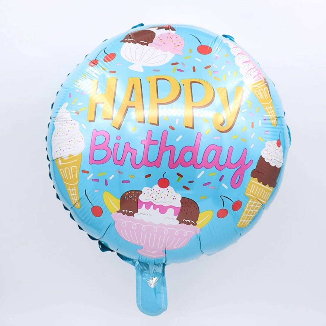 

Шар фольгированный круг Happy Birthday Китай 45см