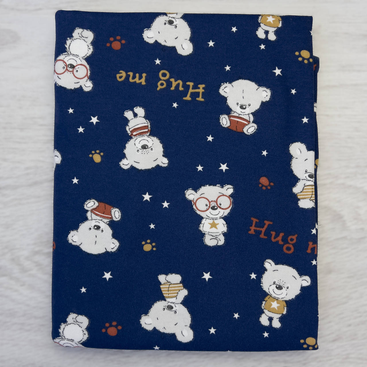 

Интерлок Медвежата на темно-синем Трикотажная детская ткань, Темно-синий