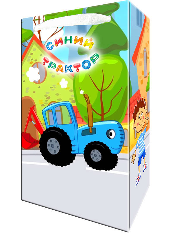 

Пакет бумажный "Синий трактор" 21х12х6см-