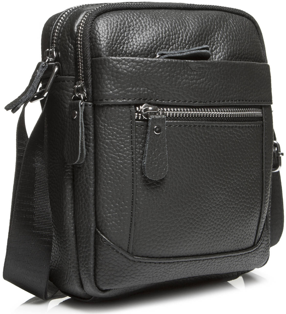 

Мужская кожаная сумка-мессенджер Tiding Bag A25-10918A Черная, Черный