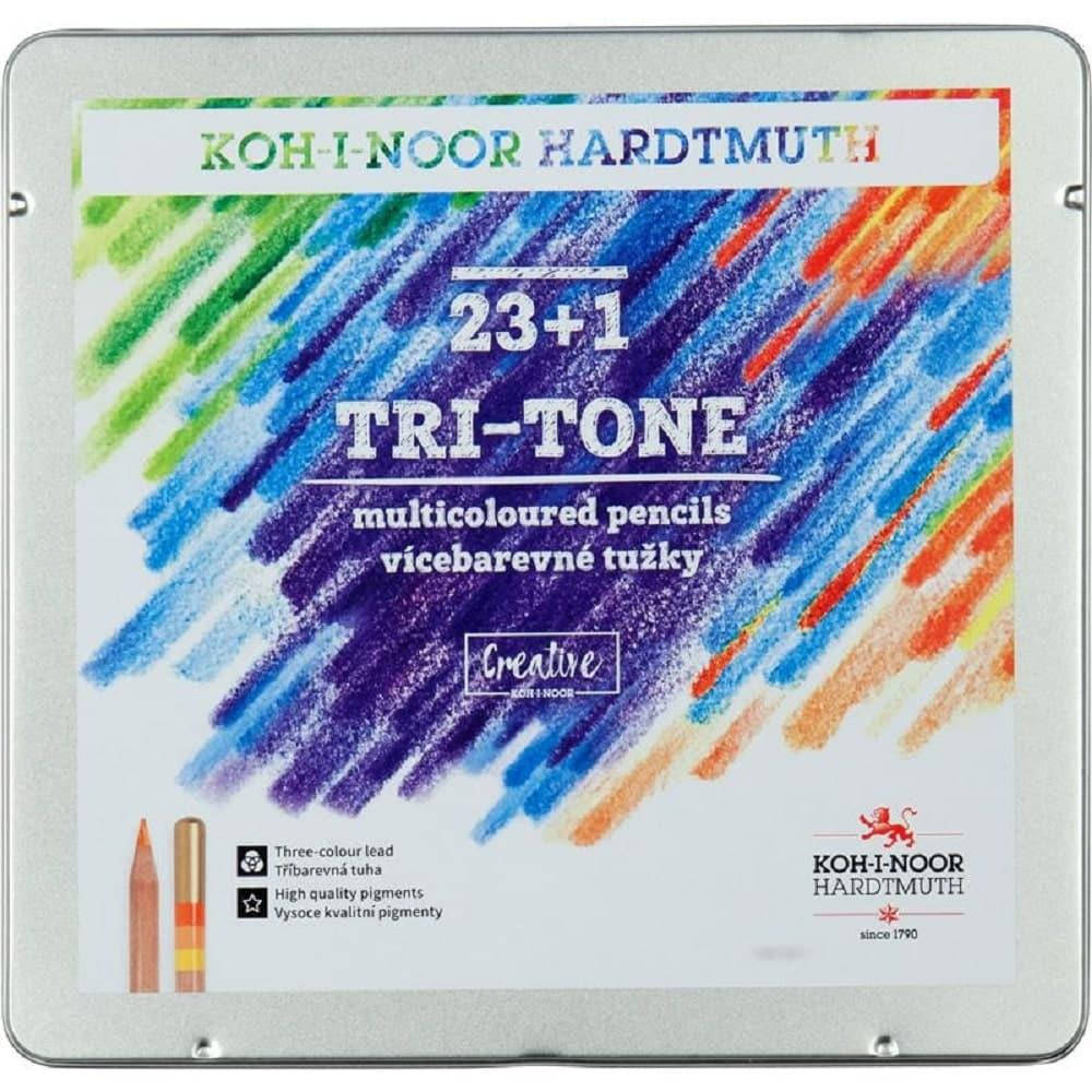 

Набір кольорових олівців "Tri-tone", 23+1 кол., мет. пенал, Koh-i-Noor