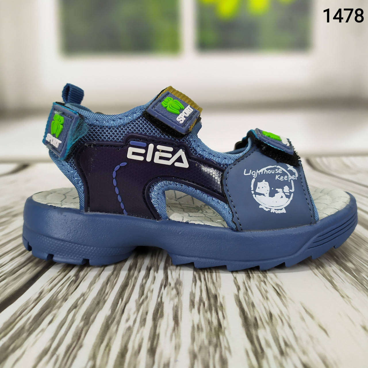 

Детские босоножки, сандалии для мальчика открытые, голубые липучках, Синий