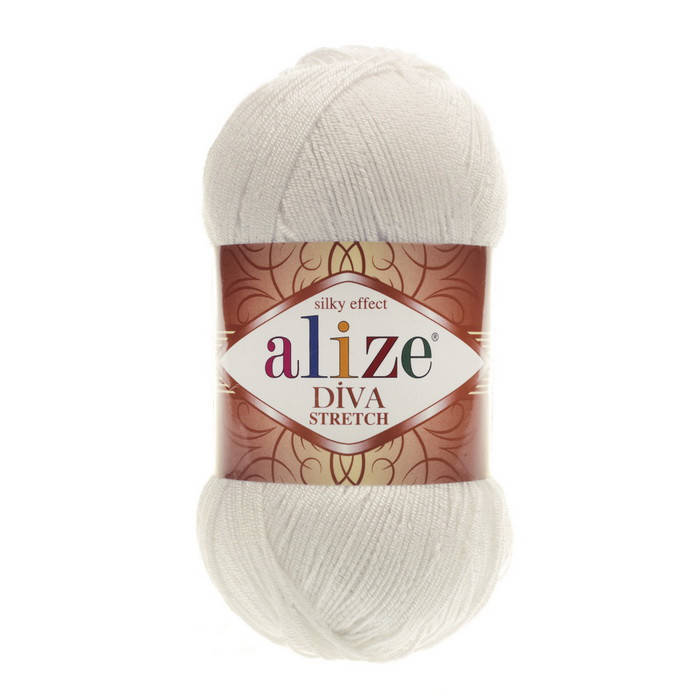 

62 Пряжа Alize Diva Stretch молочный