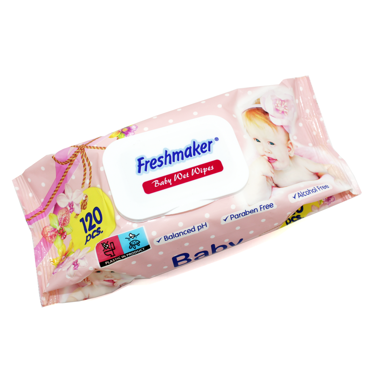 

Салфетки влажные для детей "Freshmaker" с клапаном 120 шт/уп