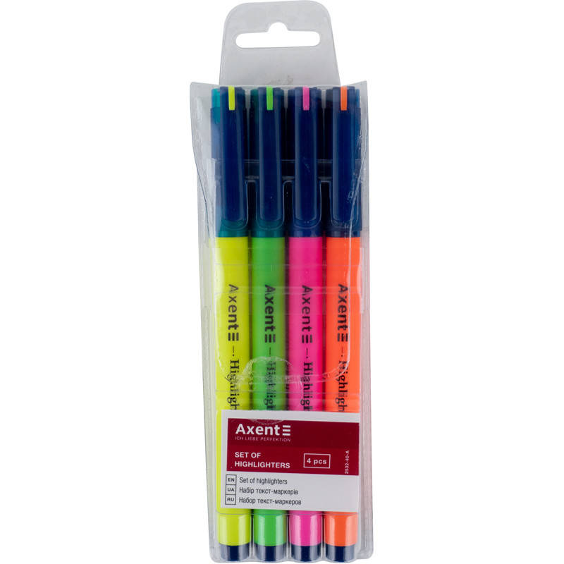 

Маркер Axent Highlighter 2532-40-A, 2-4 мм, клиновидный, набор