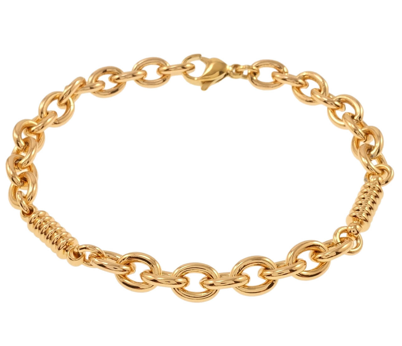 

Браслет Xuping Позолота 18K "Якорное Плетение с декоративными вставками" длина 18.5см х 4-6мм