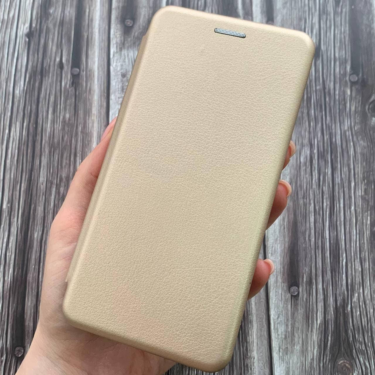 

Чехол книга для Xiaomi Redmi 6A с эко кожи с подставкой магнитом книжка на телефон сяоми 6а золотая STN