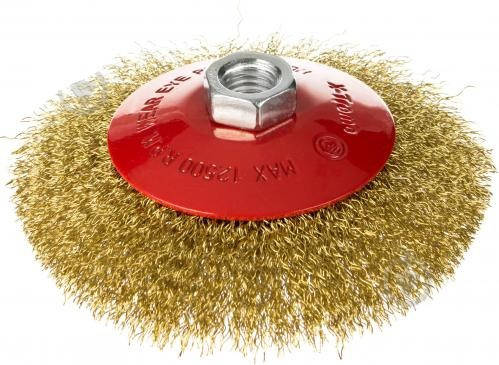 

Щетка для УШМ, коническая, гофрированная проволока 125мм, посадка М14//WERK
