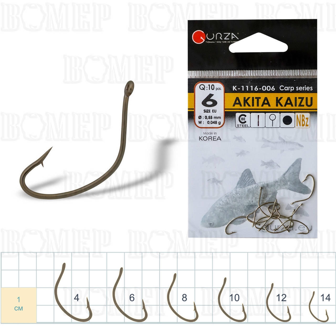 

Гачки GURZA AKITA KAIZU NBR #12 (10шт в уп)