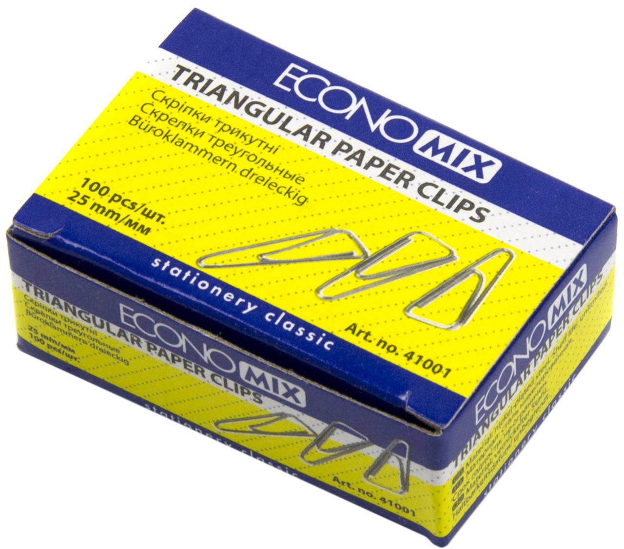 

Скріпки "Economix" №Е41001 25мм (100шт) трикут.(10)