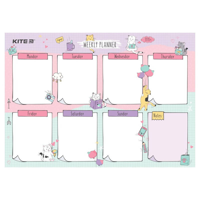 

Планер настенный на месяц Kite Cats А4 k22-471-2