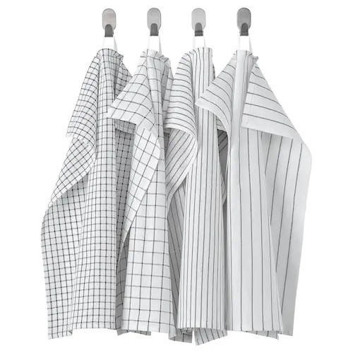 

Полотенце кухонное IKEA RINNIG 45x60 см Белый/Темно-серый с рисунком 4 шт (204.763.46)