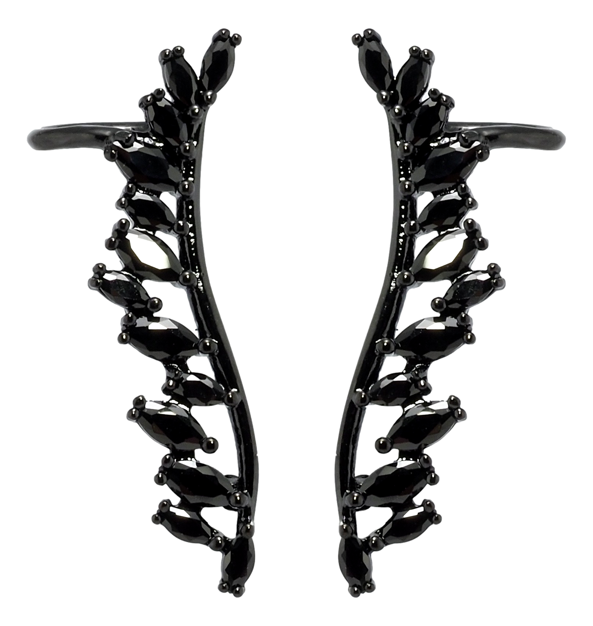 

Серьги Xuping Позолота Black (черное золото) гвоздики- каффы "Ветка с фианитами"