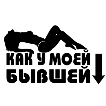 

Виниловая наклейка - Как у моей бывшей 2 (цена за размер 12х20 см), Разные цвета