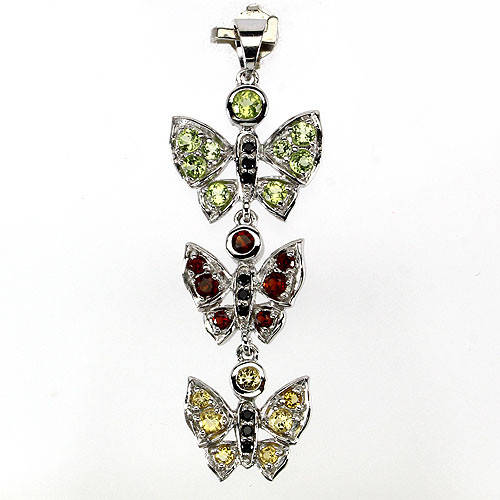 

Подвеска "Бабочки" серебро 925 гранат, цитрин, топаз