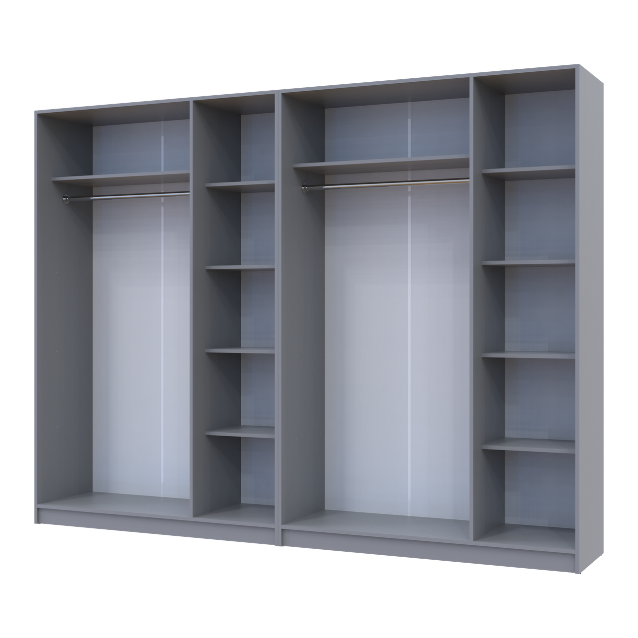Шафа для одягу комплект Промо Сірий 3+3 ДСП 270х48х204 (80737768) 5