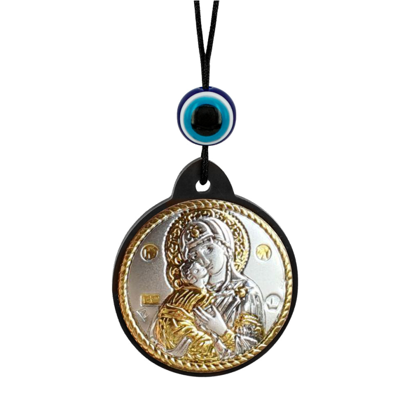 

Брелок икона Владимирская Богоматерь серебряная с позолотой