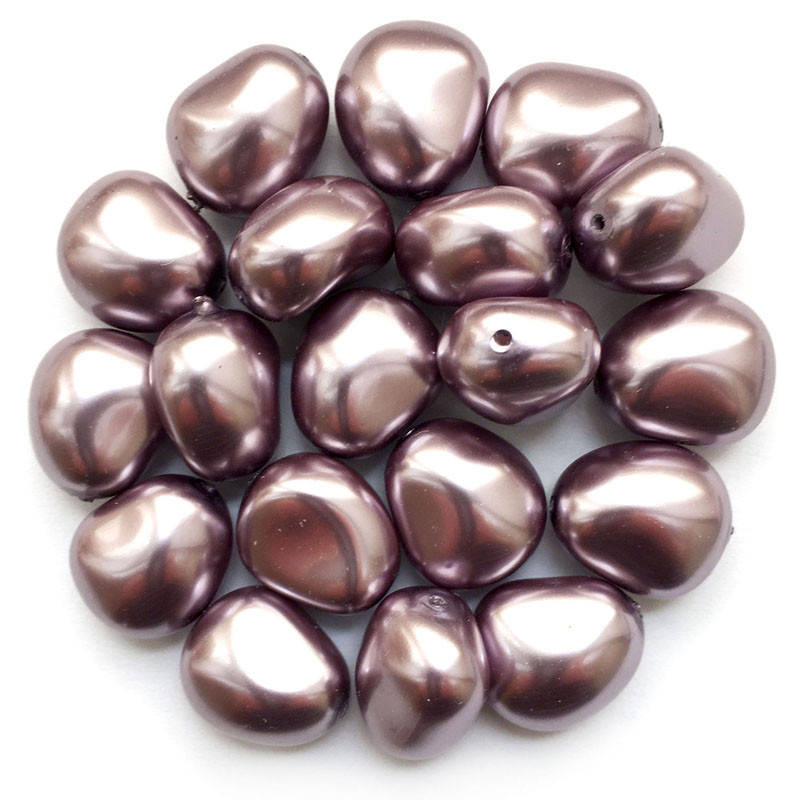 

Жемчуг неправильной формы Preciosa (Чехия) 11х9.5 мм Lavender, Белый