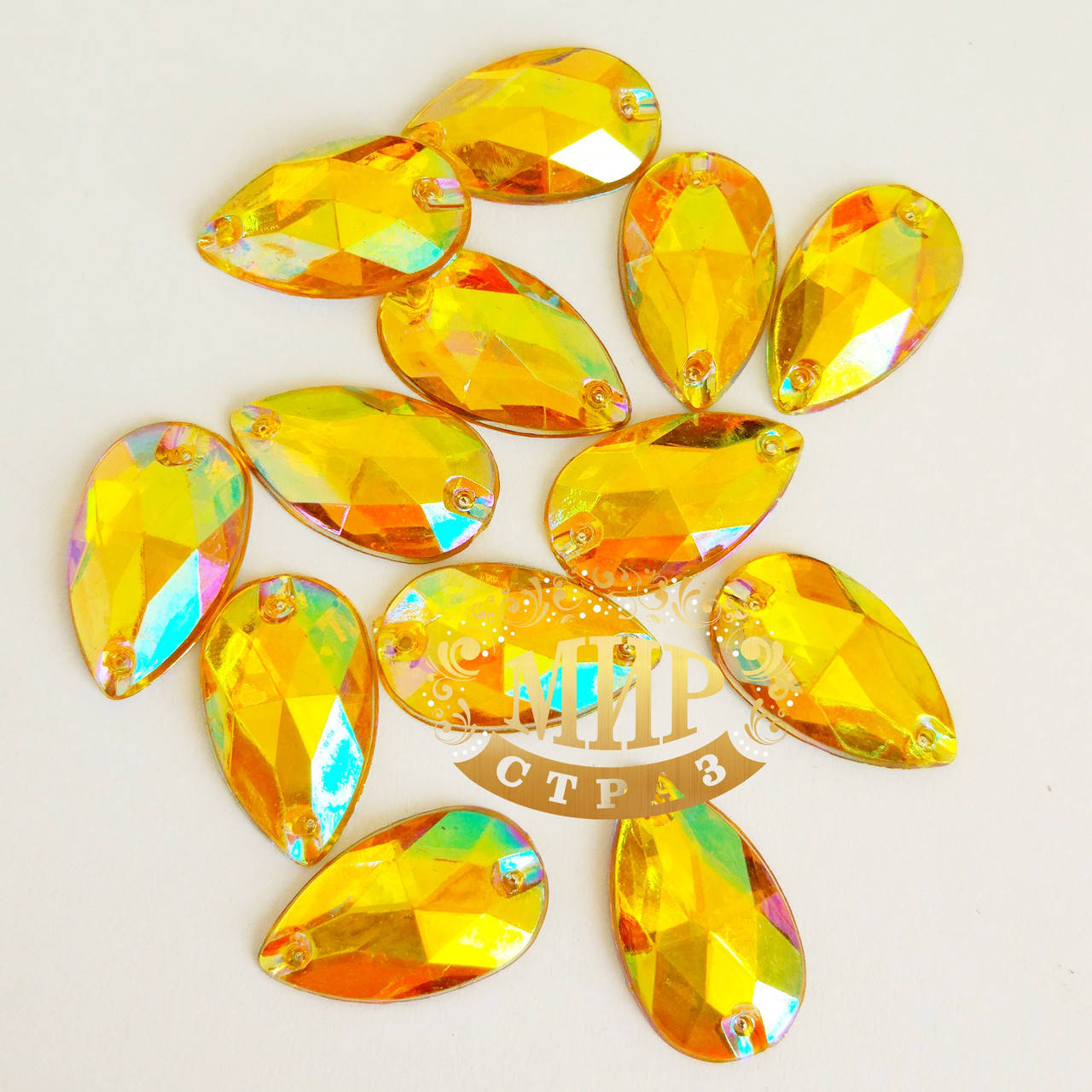 

Нашивные акриловые камни, Капля Topaz АВ, 11х18мм, цена за 1шт