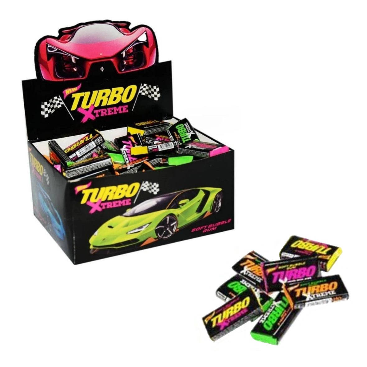 

Жевательная резинка Turbo Xtreme упаковка 100 штук