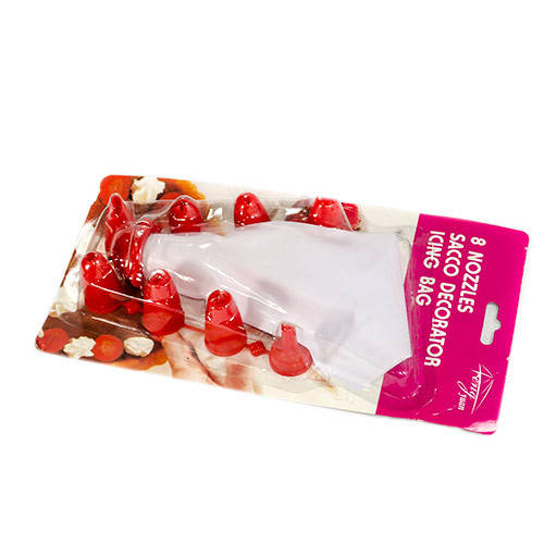 

Набор кондитерских насадок 8шт для крема и мешок, пластик