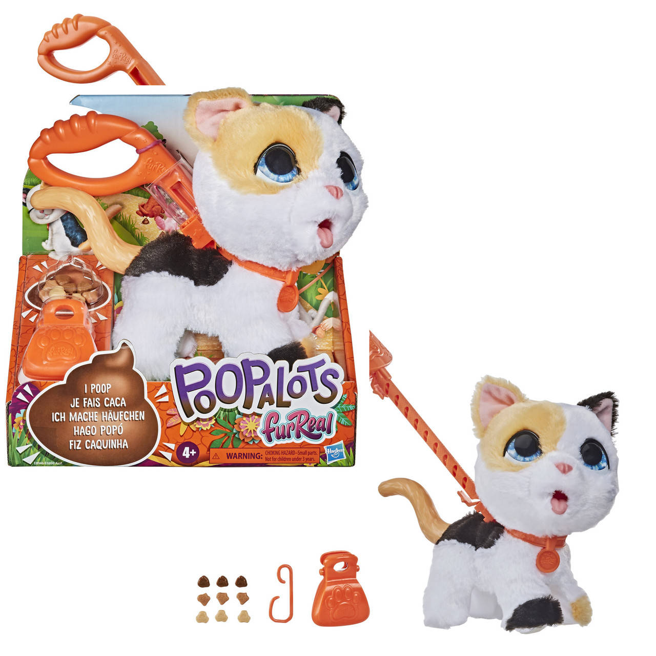 

Интерактивная игрушка питомец Котёнок на поводке с кормом Hasbro FurReal Friends Poopalots Хасбро Котик