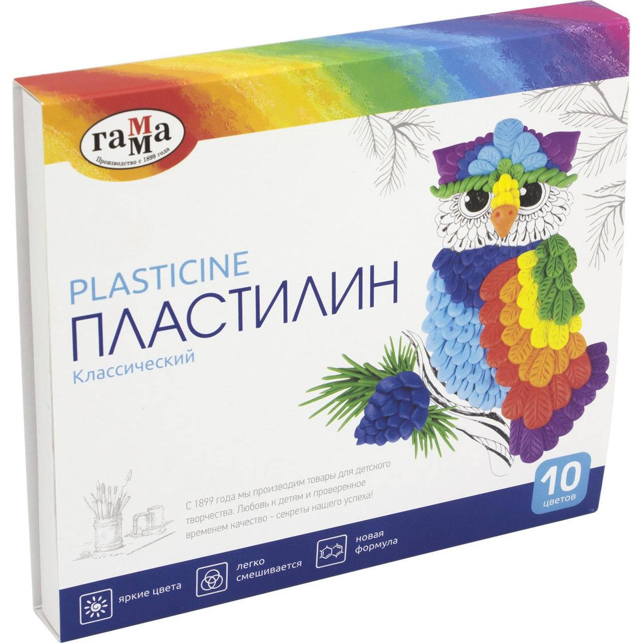 

Пластилін 10 кольор. 200гр "Гамма" Класичний №281032(20)