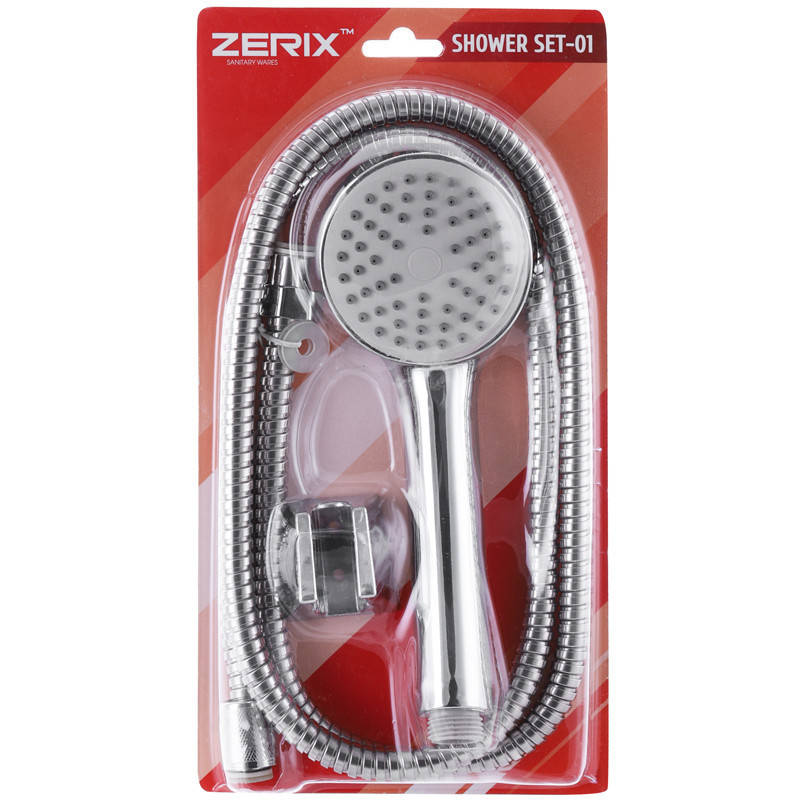

Душевой набор Zerix шланг лейка кронштейн SHOWER SET-01 ZX3068 хром