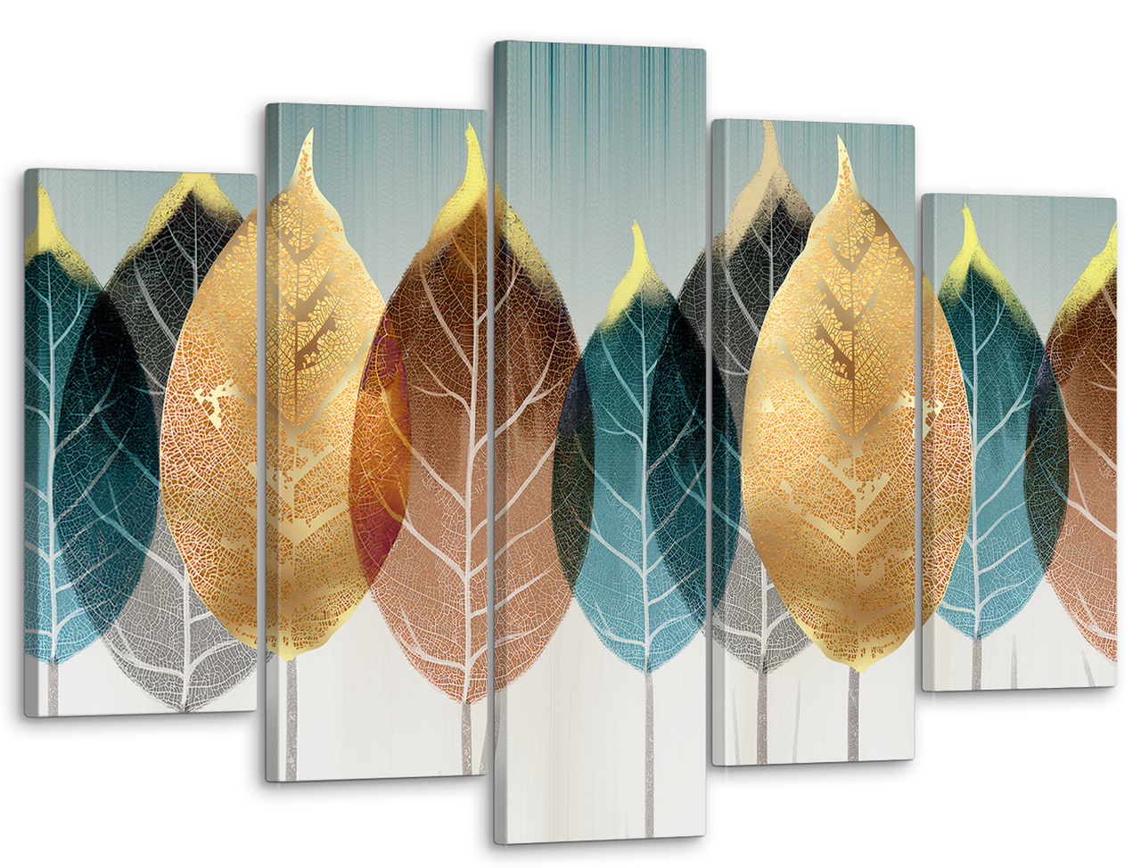 

Модульная картина на стену большая в гостиную / спальню для интерьера Абстракция листья 80x125 см MK50242