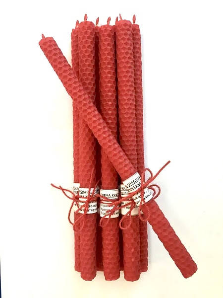 

Свеча желаний восковая Красная цельно крашеная, Красный