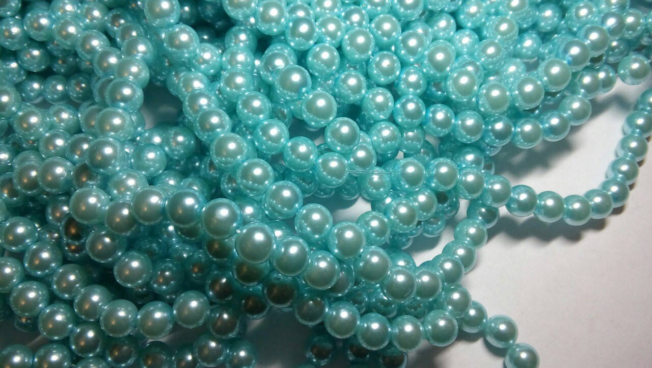 

Бусины Жемчуг 8 мм. Голубые (набор 50 шт), Голубой