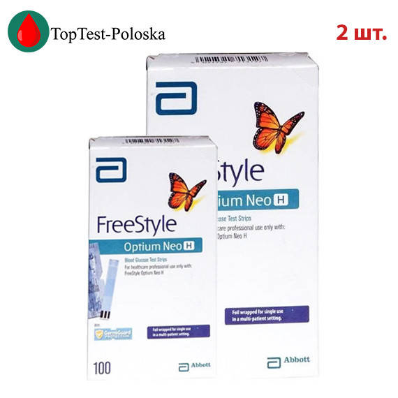 

Тест полоски Фри Стайл Оптиум Нео H (Freestyle Optium Neo H) 2 упаковки