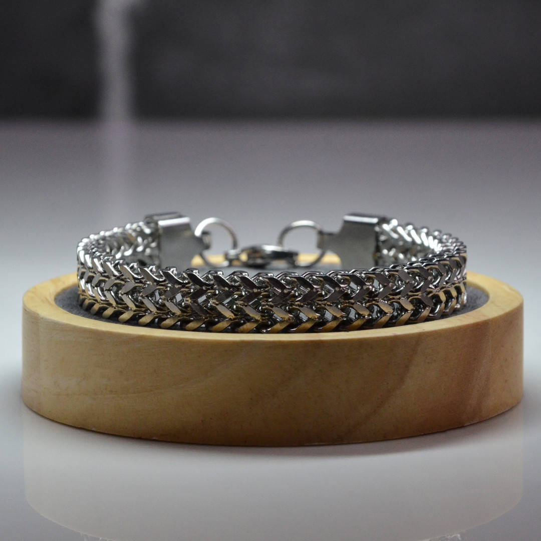 

Мужская цепочка на руку из Нержавеющей стали!