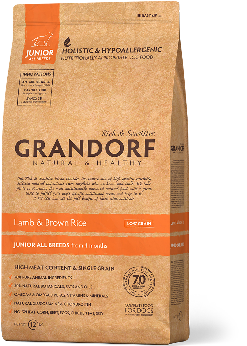 

Grandorf (Грандорф) Sensitive Care Holistic Lamb & Brown Rice Junior корм для юниоров ягненок с рисом, 12 кг