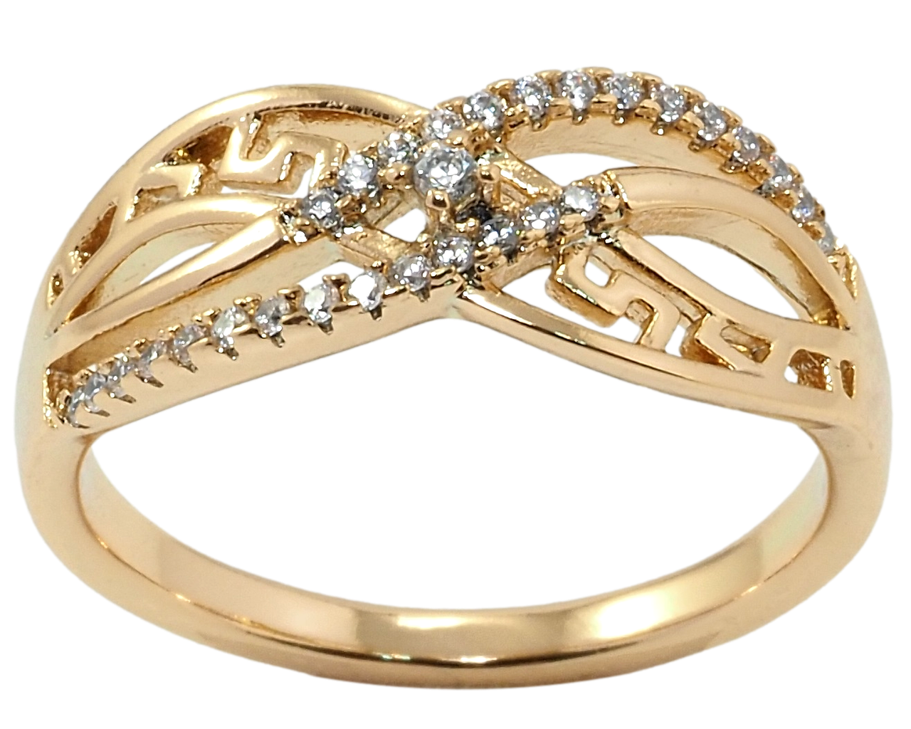 

Кольцо ХР Позолота 18K "Резной орнамент с цирконием" р.16,17,18,18.5,19.5