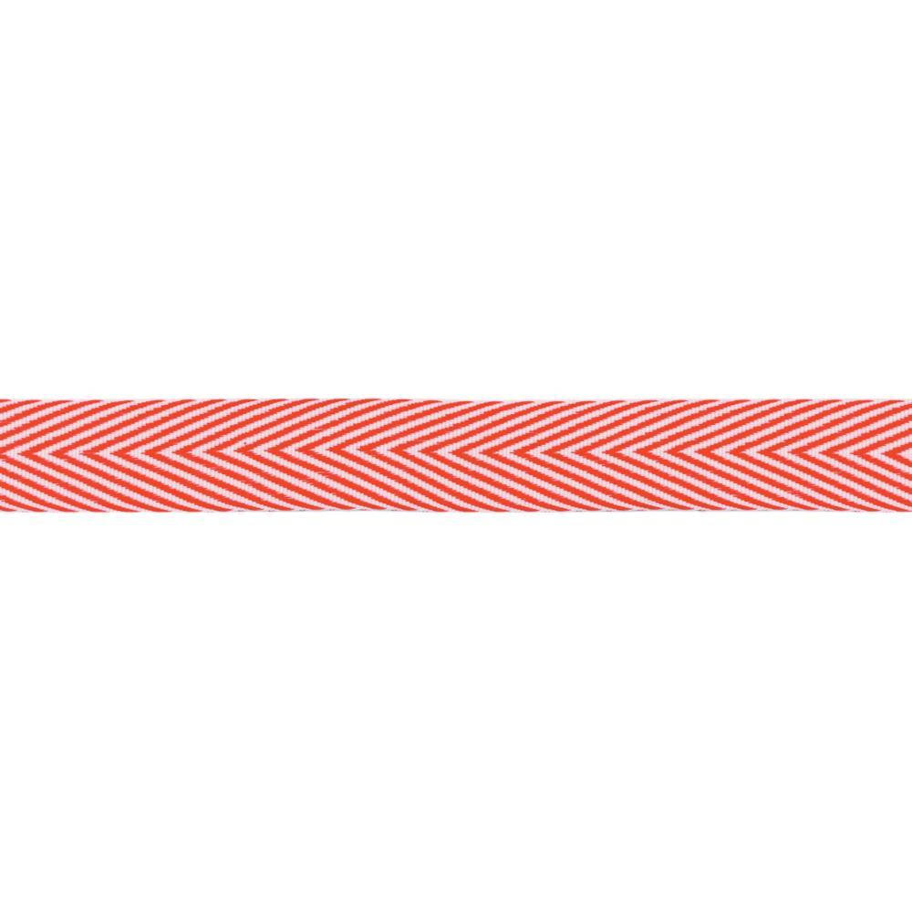 

Стрічка - May Arts - Twill Chevron Stripe - Red - 1,7 см.