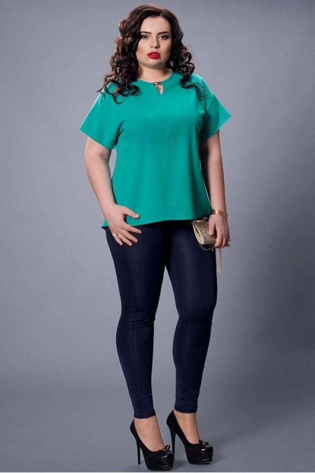 

Очень красивая шифоновая женская блуза увеличенных размеров 50-58 Бирюза, 50