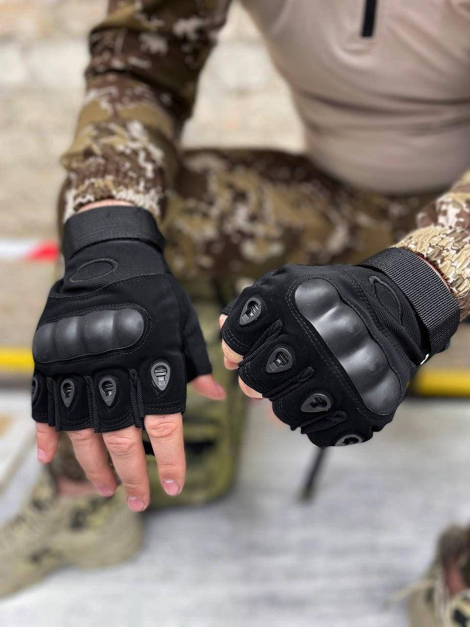 

Перчатки тактические безпалые черные L-XL размер