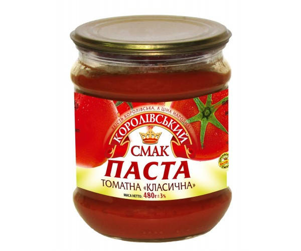

Томатная паста 25% "Класична" 480г с/б "Королівський смак"