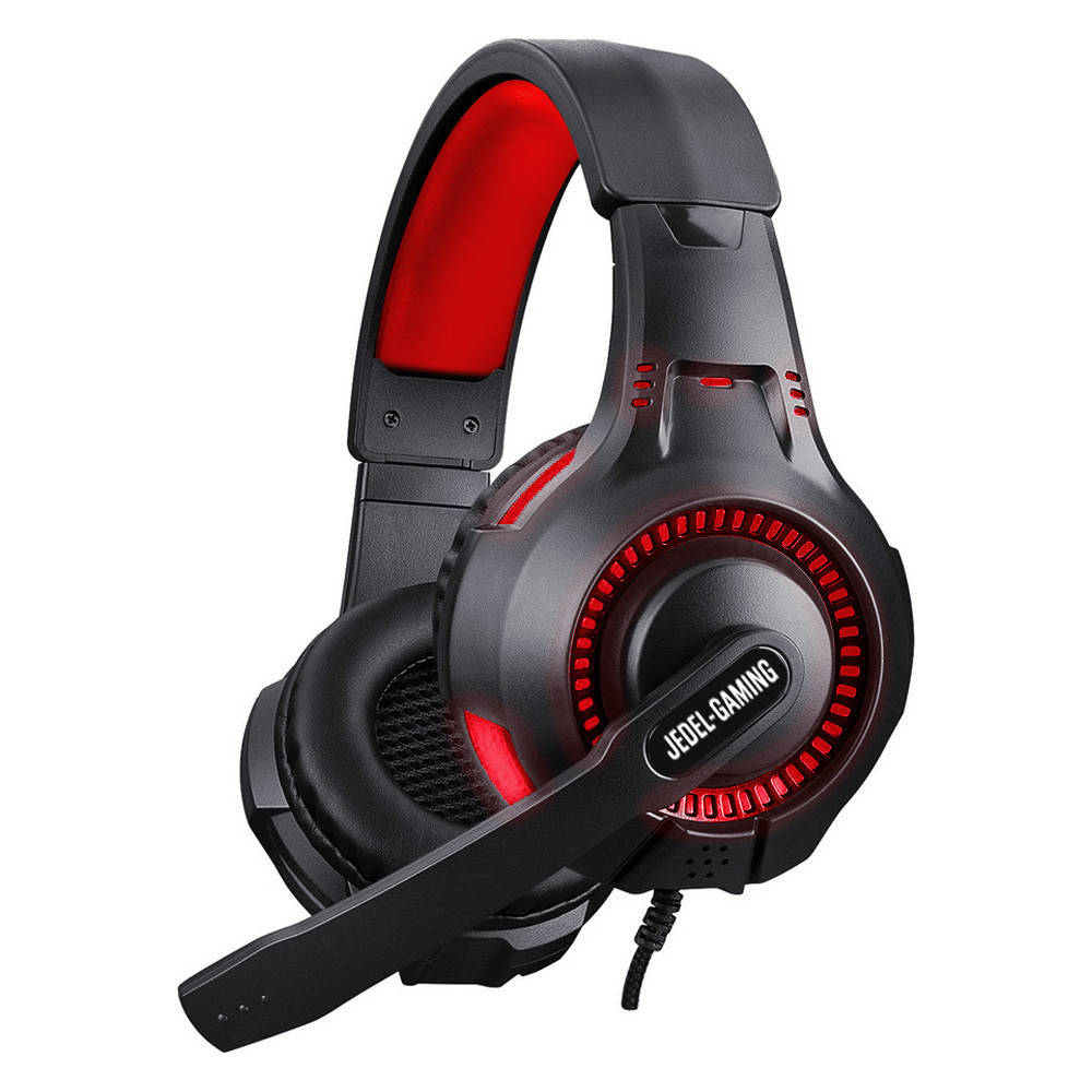 

Игровые наушники с микрофоном JEDEL GH253 проводные c LED подсветкой Black/Red KIVI