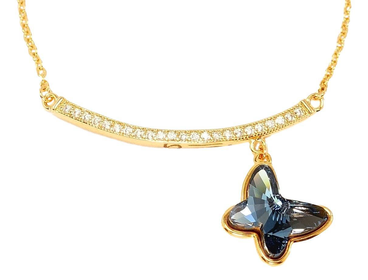 

Колье Xuping Позолота 18K с кристаллами Swarovski "Дорожка Цирконий с Подвеской Кристалл Бабочка" длина 43-48
