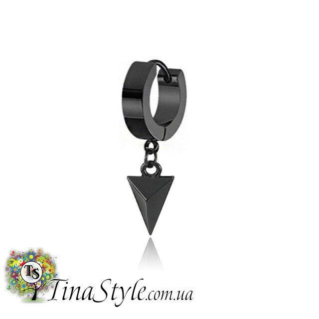 

Стильная мужская серьга - Сережка з нержавіючої сталі чорна 1 шт