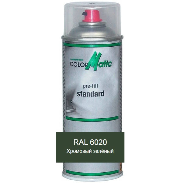 

Аэрозольная акриловая краска RAL 6020 (хромовый зеленый) Mobihel (ral6020), Зелёный